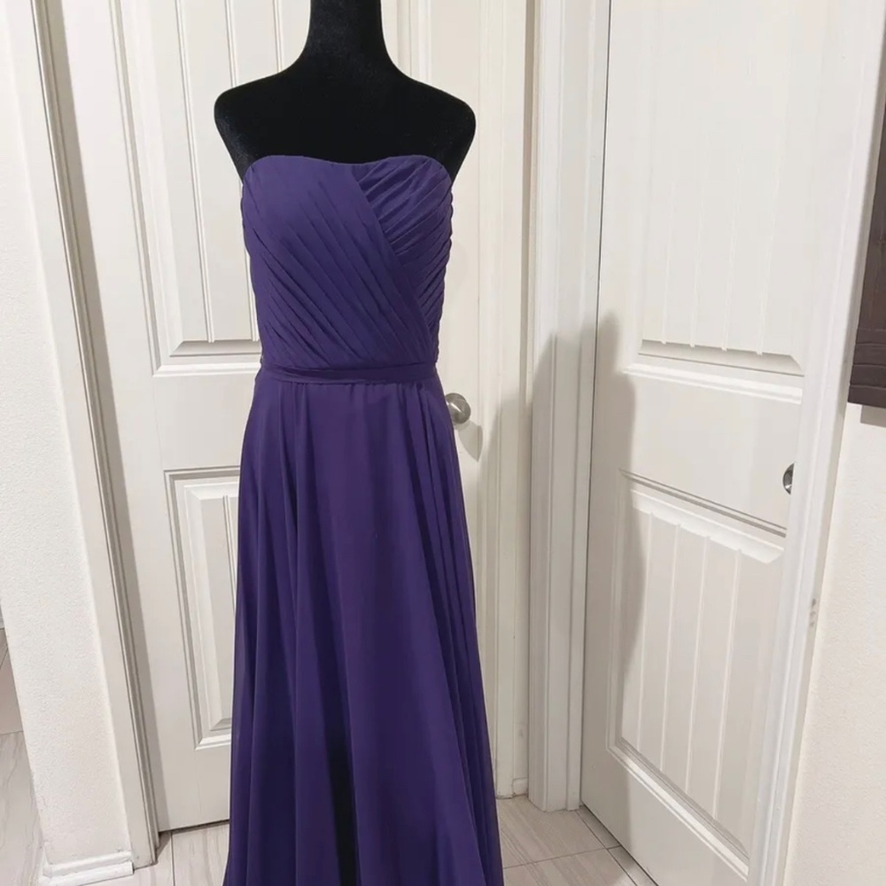 Mori Lee Formal Strapless Pleated Long Dress Sweethea Neckline Plus Size 8